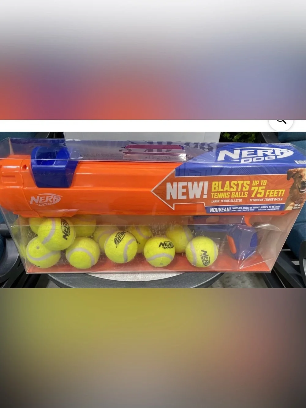 NERF Dog Toy Ball Launcher gift set with 12 Nerf Dog squeaky Tennis Balls NEW